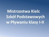 Mistrzostwa Kielc Szkół Podstawowych w Pływaniu klasy I - II