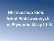 Mistrzostwa Kielc Szkół Podstawowych w Pływaniu klasy III - IV